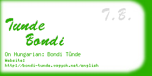 tunde bondi business card