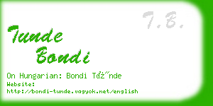 tunde bondi business card